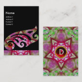 ABSTRAKTES BÜTTERFLY WEIL, LILA MONOGRAMM AUS ROTE VISITENKARTE (Vorne/Hinten)
