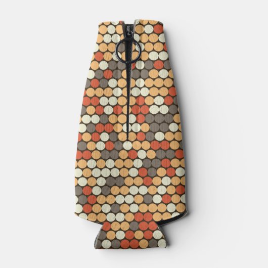 Abstraktes Camouflage-Design mit Retro-Punkten Flaschenkühler (Rückseite)
