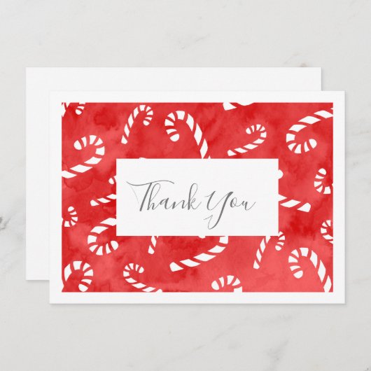 Abstraktes Candy Cane Muster Dankeskarte (Vorne/Hinten)