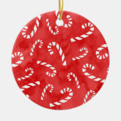 Abstraktes Candy Cane Muster Keramik Ornament (Vorne)