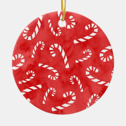 Abstraktes Candy Cane Muster Keramik Ornament (Vorne)