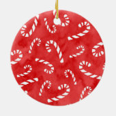 Abstraktes Candy Cane Muster Keramik Ornament (Hinten)