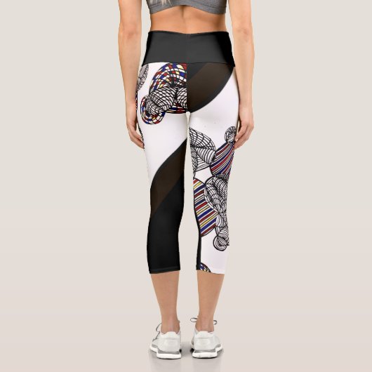 Abstraktes Capri-Design Capri Leggings (Rückseite)