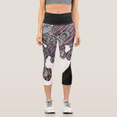 Abstraktes Capri-Design Capri Leggings (Vorderseite)