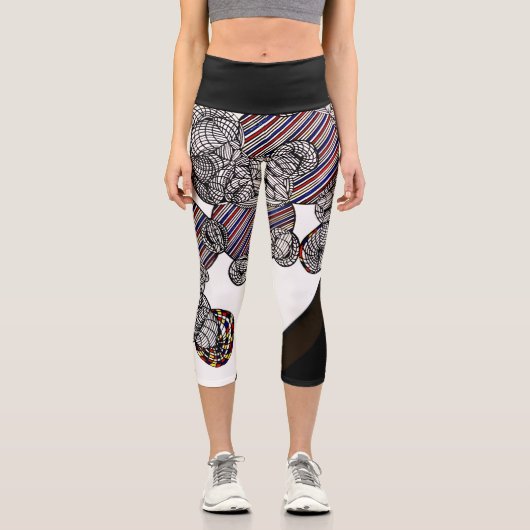 Abstraktes Capri-Design Capri Leggings (Vorderseite)