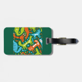 Abstraktes Cat Pattern Whimsisches Modernes Hausti Gepäckanhänger (Rückseite horizontal)