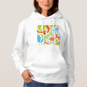 Abstraktes Cat Pattern Whimsisches Modernes Hausti Hoodie (Vorderseite)