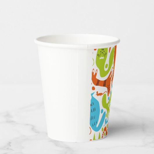 Abstraktes Cat Pattern Whimsisches Modernes Hausti Pappbecher (Rechts)