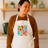 Abstraktes Cat Pattern Whimsisches Modernes Hausti Schürze