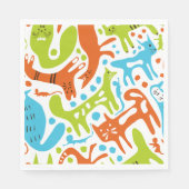 Abstraktes Cat Pattern Whimsisches Modernes Hausti Serviette (Vorderseite)