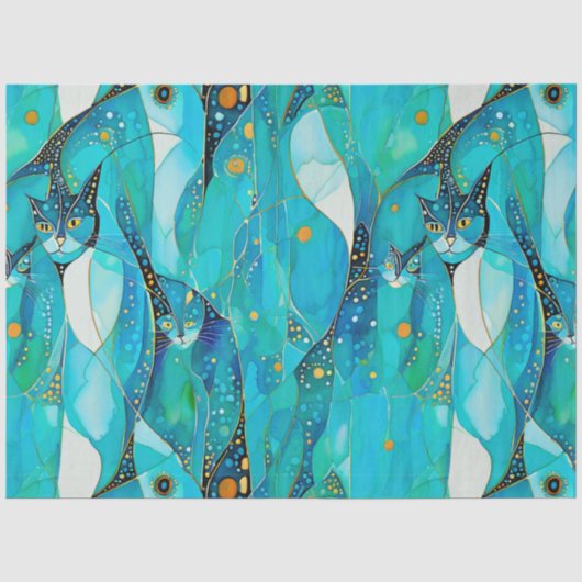 Abstraktes Cat Tissue Paper Seidenpapier (Vorderseite)
