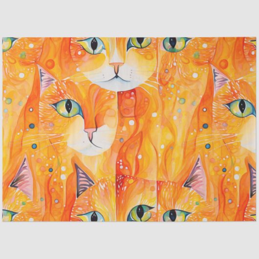 Abstraktes Cat Tissue Paper Seidenpapier (Vorderseite)