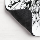 Abstraktes Chaos-Tribal-Design - Schwarzweiß Mousepad (Ecke)