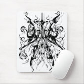 Abstraktes Chaos-Tribal-Design - Schwarzweiß Mousepad (Mit Mouse)