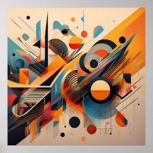 Abstraktes Chaos und Ordnung - Geometrische Kunst Poster