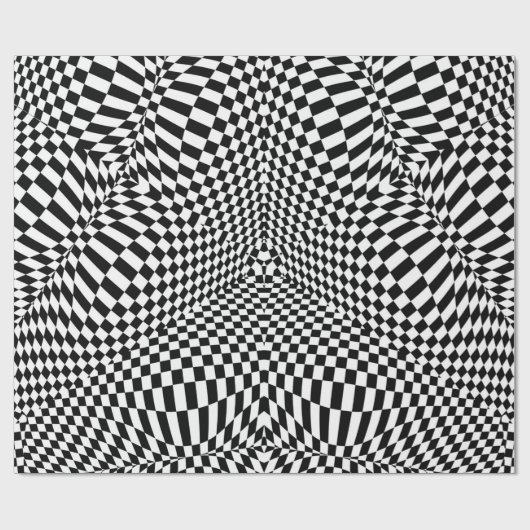 Abstraktes checkered Schwarzweiss-Muster Geschenkpapier (Flach)