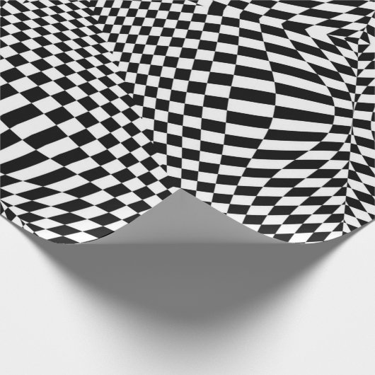 Abstraktes checkered Schwarzweiss-Muster Geschenkpapier (Ecke)
