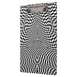 Abstraktes checkered Schwarzweiss-Muster Klemmbrett