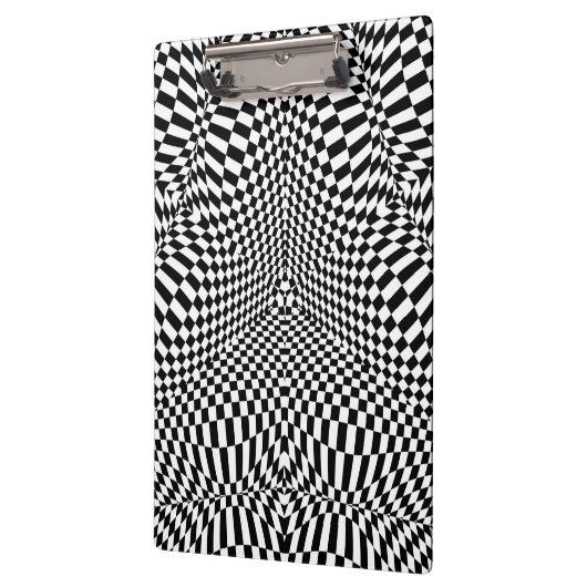 Abstraktes checkered Schwarzweiss-Muster Klemmbrett (Links)