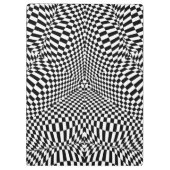 Abstraktes checkered Schwarzweiss-Muster Klemmbrett (Rückseite)