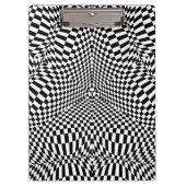 Abstraktes checkered Schwarzweiss-Muster Klemmbrett (Vorderseite)