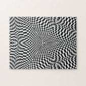 Abstraktes checkered Schwarzweiss-Muster Puzzle (Horizontal)