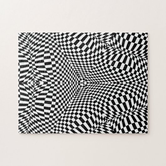 Abstraktes checkered Schwarzweiss-Muster Puzzle (Horizontal)