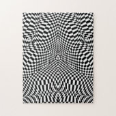 Abstraktes checkered Schwarzweiss-Muster Puzzle (Vertikal)