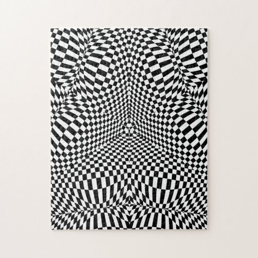 Abstraktes checkered Schwarzweiss-Muster Puzzle (Vertikal)