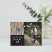 Abstraktes Chindi Save the Date Foto Postkarte (Stehend Vorderseite)