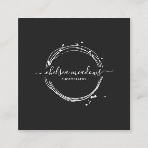 Abstraktes Circle-Logo   Signaturkranz Quadratische Visitenkarte