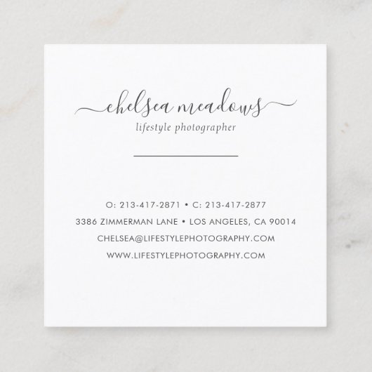 Abstraktes Circle-Logo | Signaturkranz Quadratische Visitenkarte (Rückseite)