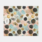 Abstraktes Circle Pattern - mit Glitzer & Fußklamm Fleecedecke (Vorderseite (Horizontal))