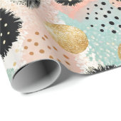 Abstraktes Circle Pattern - mit Glitzer & Fußklamm Geschenkpapier (Rolleneckpunkt)