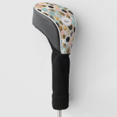 Abstraktes Circle Pattern - mit Glitzer & Fußklamm Golf Headcover (angewinkelt)