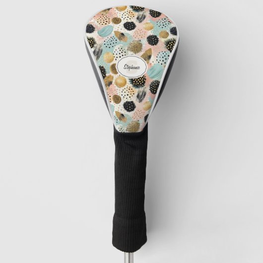 Abstraktes Circle Pattern - mit Glitzer & Fußklamm Golf Headcover (Vorderseite)