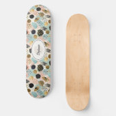 Abstraktes Circle Pattern - mit Glitzer & Fußklamm Skateboard (Vorderseite)