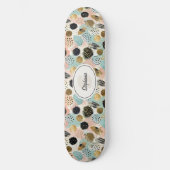 Abstraktes Circle Pattern - mit Glitzer & Fußklamm Skateboard (Vorderseite)