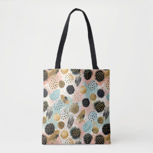 Abstraktes Circle Pattern - mit Glitzer & Fußklamm Tasche
