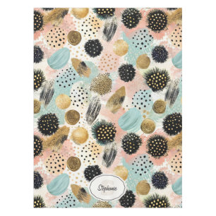 Abstraktes Circle Pattern - mit Glitzer & Fußklamm Tischdecke