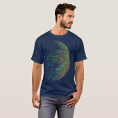 Abstraktes Circuit Board World Binary T-Shirt (Vorne ganz)