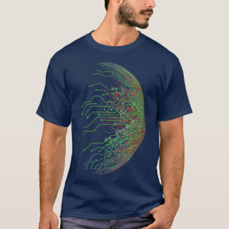 Abstraktes Circuit Board World Binary T-Shirt