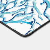 Abstraktes Coastal Monogram Anpassbar Blau Schreibtischunterlage (Ecke)