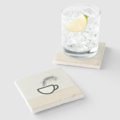 Abstraktes Coffee-Cup-Design Steinuntersetzer (Seitenansicht)