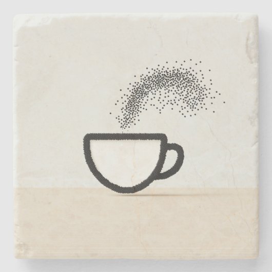 Abstraktes Coffee-Cup-Design Steinuntersetzer (Vorderseite)