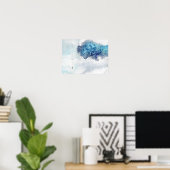 Abstraktes Colbalt Blue 1 Poster (Heimbüro)