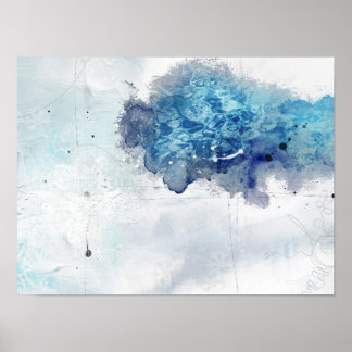 Abstraktes Colbalt Blue 1 Poster