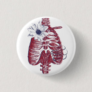 Abstraktes Collage Sonnenblume Rippenkäfig Und Okt Button