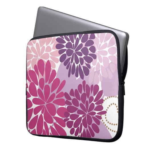 Abstraktes Cooles Giro Retro Floral Laptopschutzhülle (Vorderseite Links)