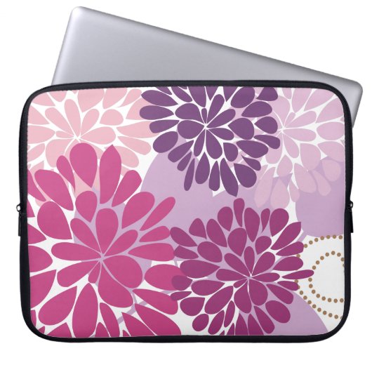 Abstraktes Cooles Giro Retro Floral Laptopschutzhülle (Vorderseite)